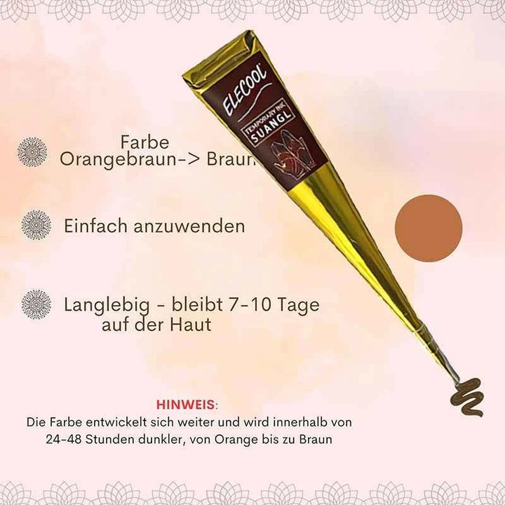 SUANGL Black Brown Red White Henna Cones Indian Henna Tattoo Paste For ...