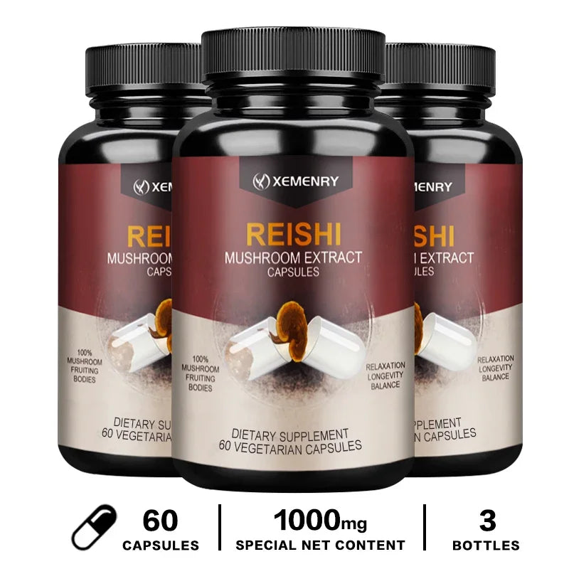 Reishi Capsules - Relieve Stress, Improve Sleep and Cognitive Function, and Enhance Immunity