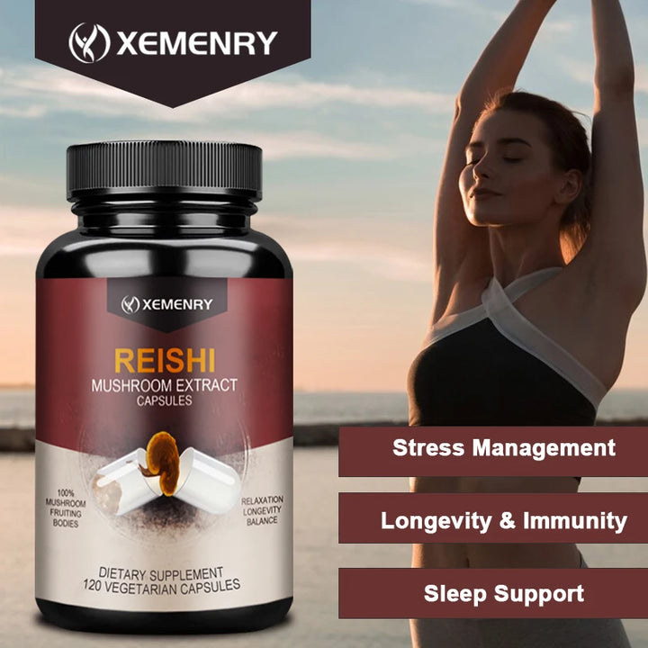 Reishi Capsules - Relieve Stress, Improve Sleep and Cognitive Function, and Enhance Immunity