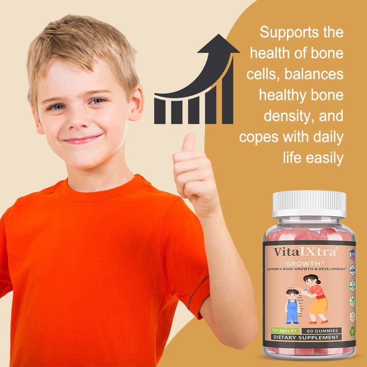 Height Growth Gummies - with Ashwaganda & Calcium,Supports Bone Growth & Development for Kids, Teens, & Young Adults