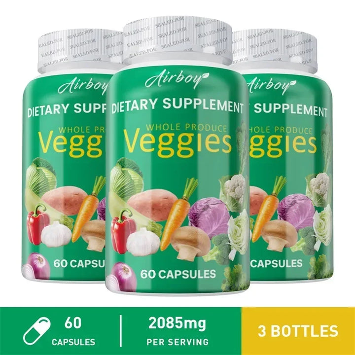 Veggies Supplement - Natural Antioxidant That Supports Energy Levels, Improves Digestion, Boosts Immunity and Maintains Vitality