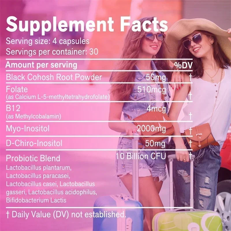 Hormone Balance + Probiotics - Supports Women's Health & Ovarian Function, Relieves Menopausal Discomfort - 120pcs