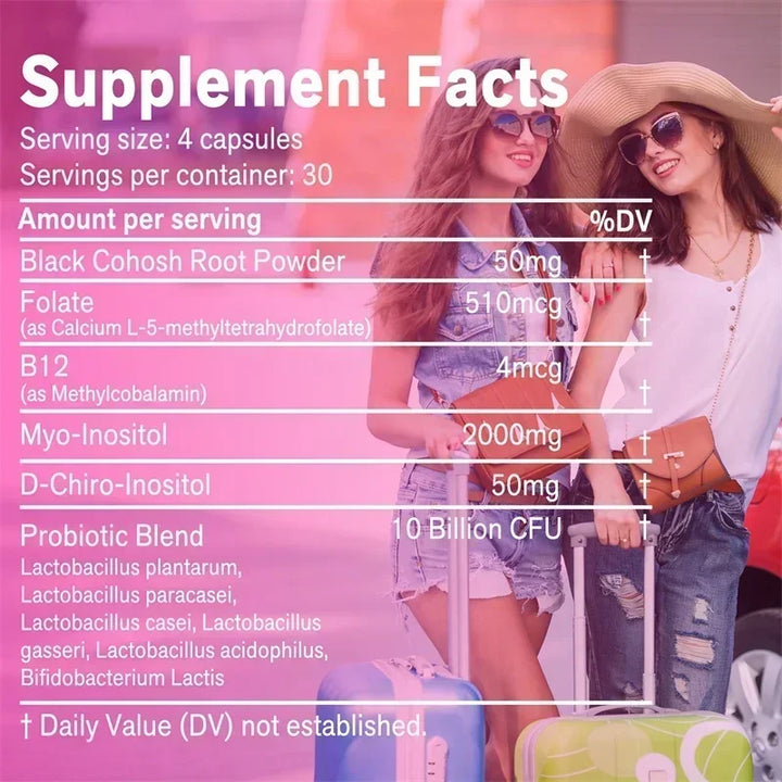 Hormone Balance + Probiotics - Supports Women's Health & Ovarian Function, Relieves Menopausal Discomfort - 120pcs