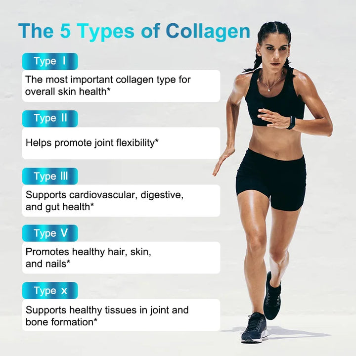 Mulittea Multiple collagen with Biotin Support Anti-aging Skin Hair Nails and Joints Health Antioxidant Skin Firming Support