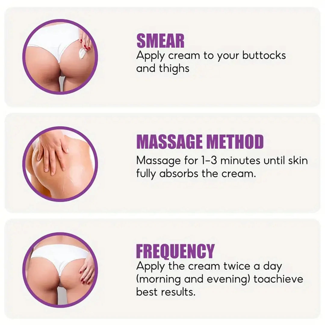 Hip cream with glycerin, vitamin C and hyaluronic acid for all skin types