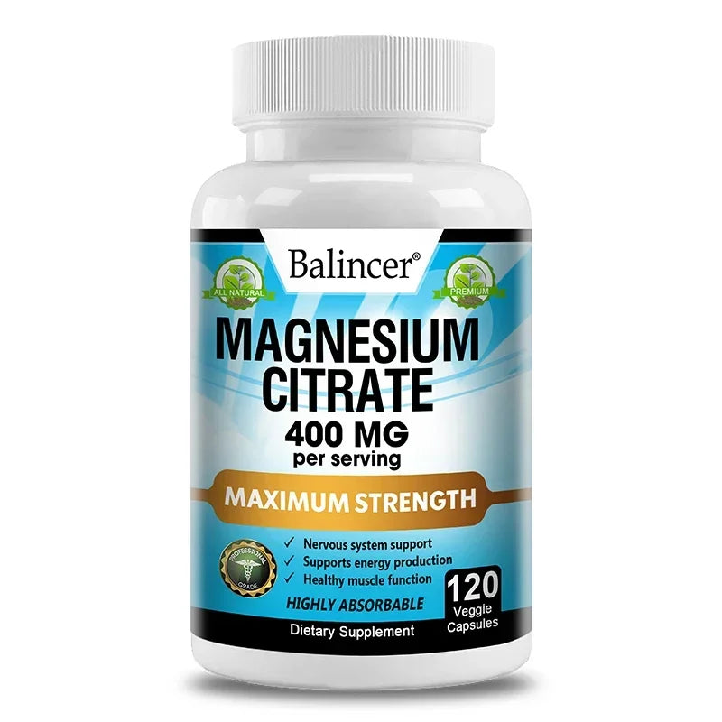 Balincer Magnesium Citrate Supplement, Supports Muscles, Nervous System, Relieves Fatigue, Supports Bone and Heart Health