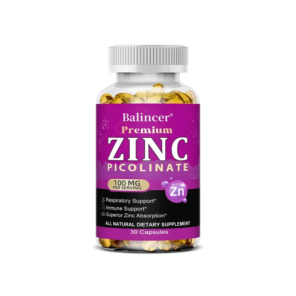 Zinc Picolinate 100 Mg - Superior Zinc Absorption Boosts Immune Support, Sleep & Energy, Supports Respiratory Health