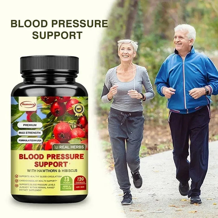 Blood Pressure Support Capsules - Enhances Immunity, Increases Blood Circulation, Healthy Cardiovascular, Brain, Heart