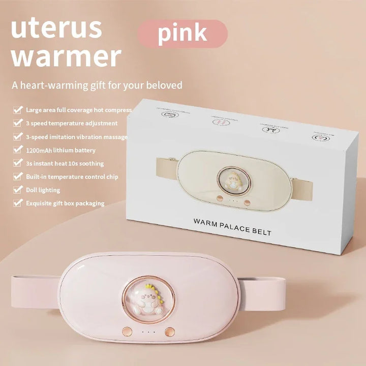 Menstrual Heating Pad Heated Massage Belt Menstrual Pain Relief Hot Compress Pad Abdominal Massage Period Warm Palace Belt
