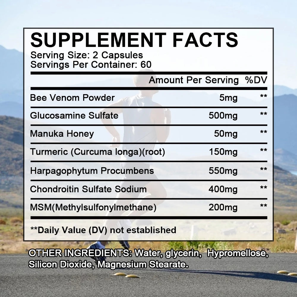 Glucosamine Chondroitin MSM Turmeric Supplement - Supports Cartilage and Joint Health, Flexibility, and Overall Well-being