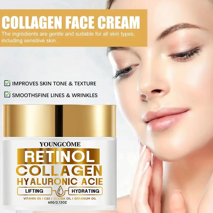 YOUNGCOME Retinol Anti Aging Face Cream Collagen Hyaluronic Acid Creams Moisturizing Wrinkle Remover Skin Care Cosmetic