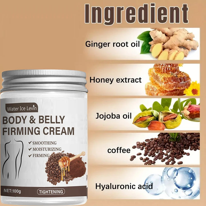 Caffeine Collagen Firming Cream - 100g Contains Caffeine and Coconut Oil, Rich in Vitamin E, Unscented, Tightens and Lifts the Abdomen, Thighs, Buttocks, Arms, All Skin Types, Hypoallergenic, Whitening Effect