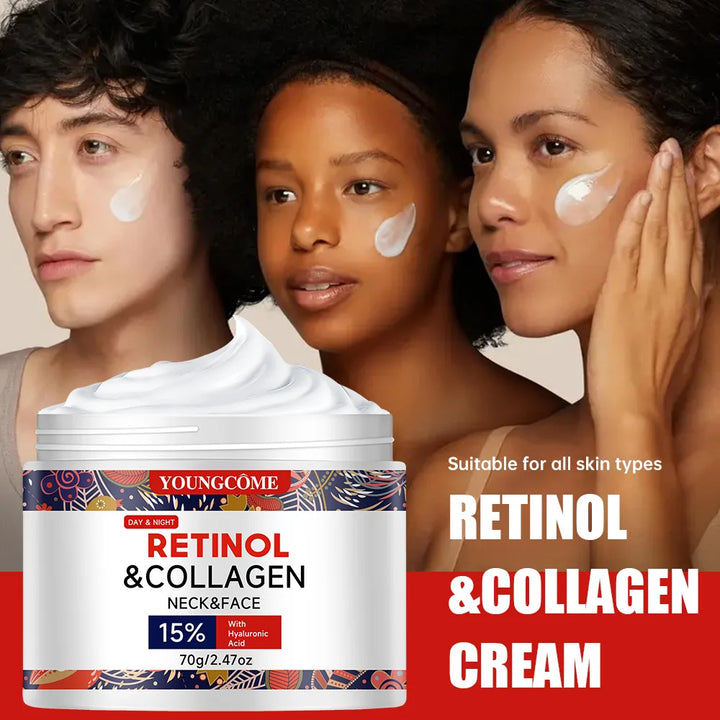 "Retinol & Collagen Anti-Aging Cream - Intense Hydration & Firming, Reduces Wrinkles & Fine Lines, Day/Night Use"