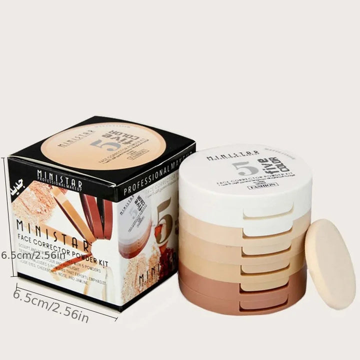 Concealer Contouring Powder, 5 Color 5 Decked Powder Tower, Brightenin ...