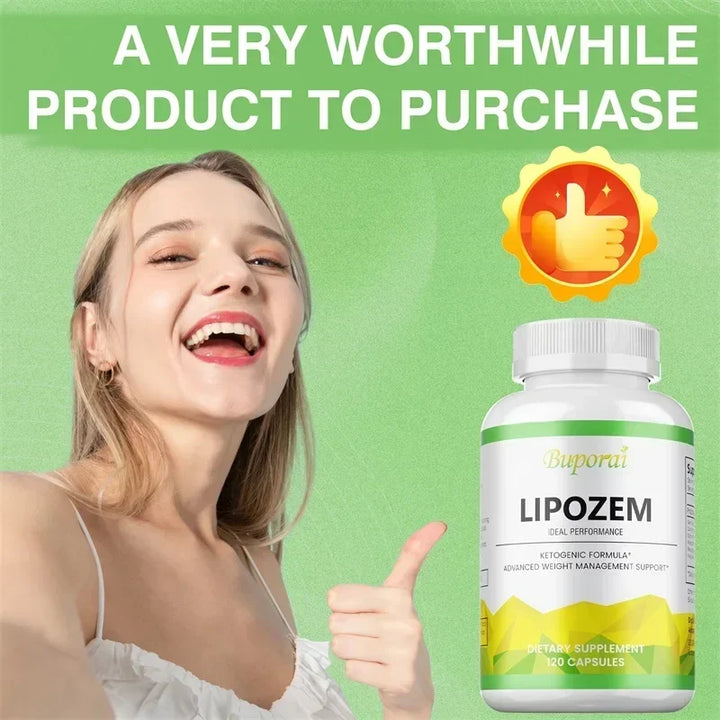 Natural Lipozem - Boosts Energy, Appetite Suppressant, Fat Burner, Relieves Bloating and Constipation, Improves Metabolism