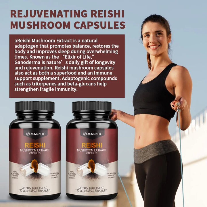 Reishi Capsules - Relieve Stress, Improve Sleep and Cognitive Function, and Enhance Immunity