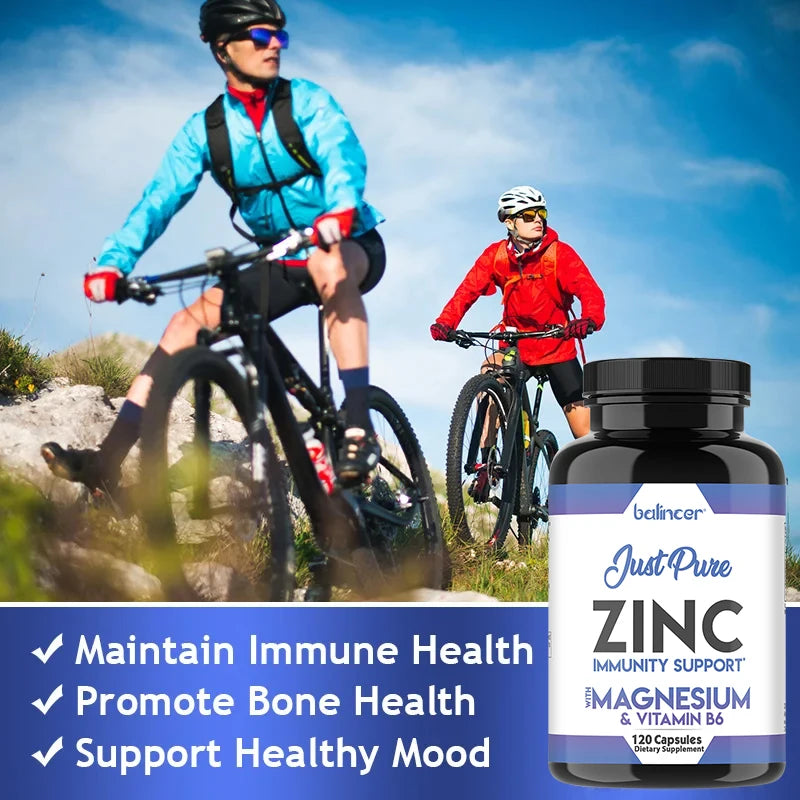 Zinc Supplements - Promotes Energy Production, Supports Immune System and Overall Health, Non-GMO, Gluten-Free