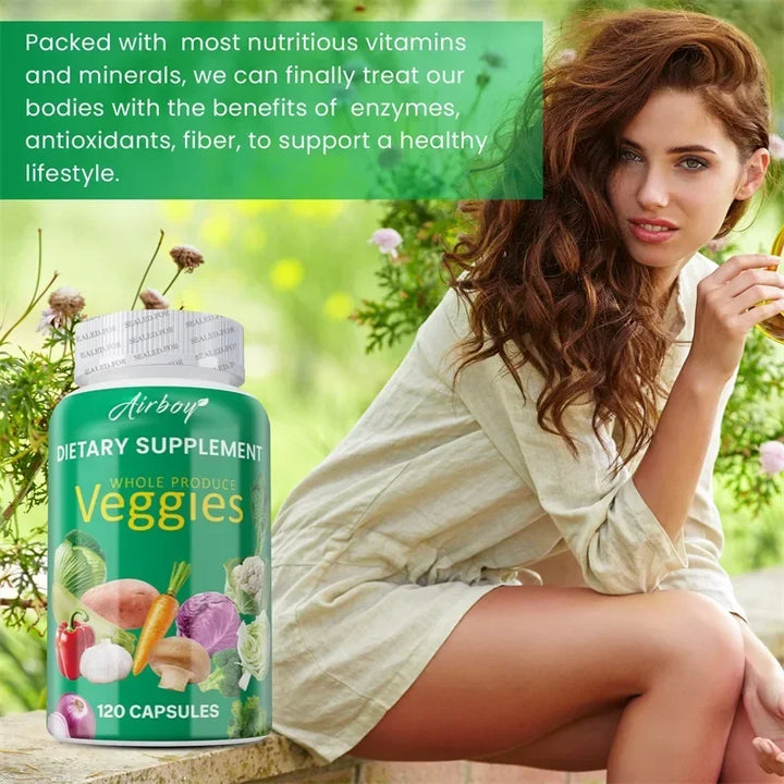 Veggies Supplement - Natural Antioxidant That Supports Energy Levels, Improves Digestion, Boosts Immunity and Maintains Vitality