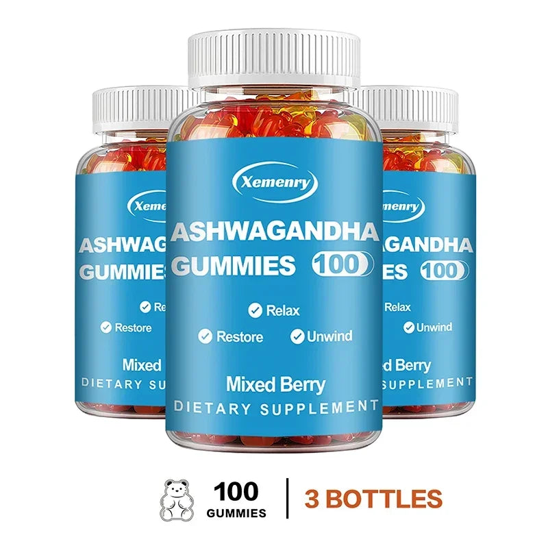 Ashwagandha Gummies - Relieve Stress, Improve Sleep, Improve Energy and Endurance, Muscle Mass, Boost Immunity