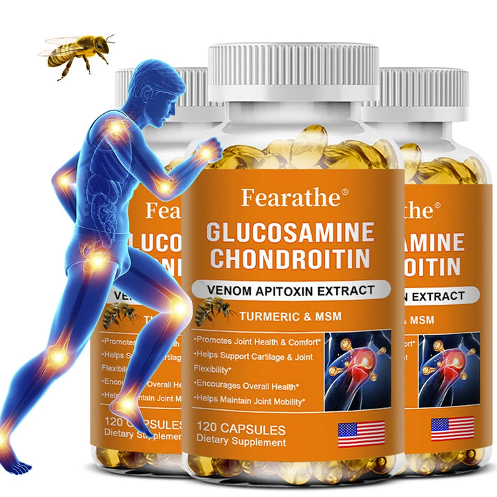 Glucosamine Chondroitin MSM Turmeric Supplement - Supports Cartilage and Joint Health, Flexibility, and Overall Well-being