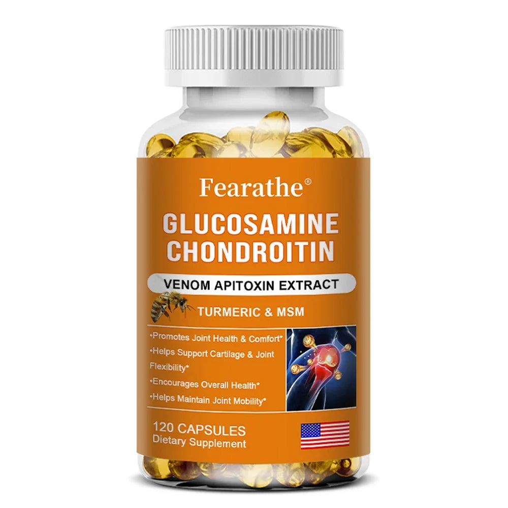 Glucosamine Chondroitin MSM Turmeric Supplement - Supports Cartilage and Joint Health, Flexibility, and Overall Well-being