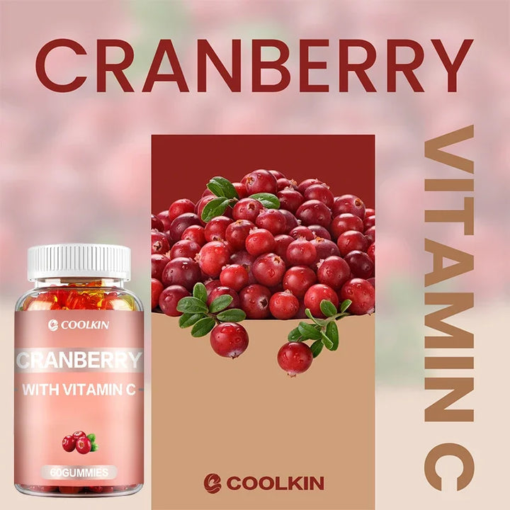 Cranberry + Vitamin C Gummies - for Bladder, Kidney and Urinary Tract Health, Detoxification and Immune Support - 60 Gummies