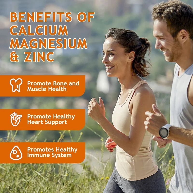 Calcium Magnesium Zinc D3 Supplement - Calcium 1000mg - Magnesium 400mg - Zinc 25mg Plus Vitamin D3 | Non-GMO | Gluten Free