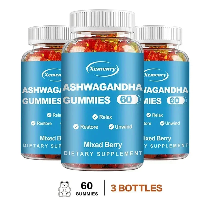 Ashwagandha Gummies - Relieve Stress, Improve Sleep, Improve Energy and Endurance, Muscle Mass, Boost Immunity